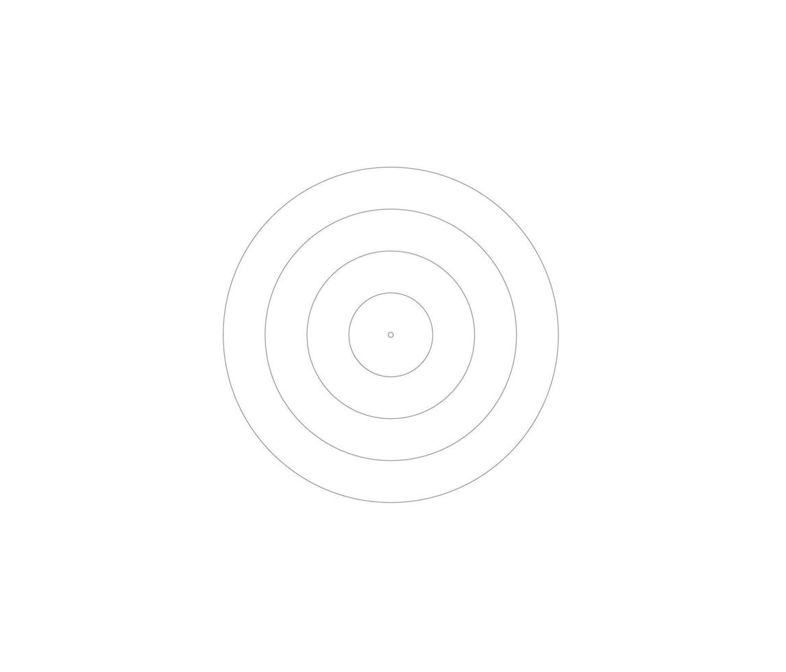 koncentrisk cirkel element. svartvit färgring. abstrakt vektorillustration för ljudvåg, monokrom grafik. vektor