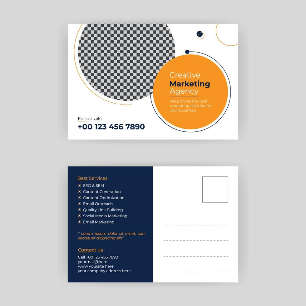 Postkarten-Design-Vorlage, modernes Banner-Design, Business-Postkarten-Flyer, vektor