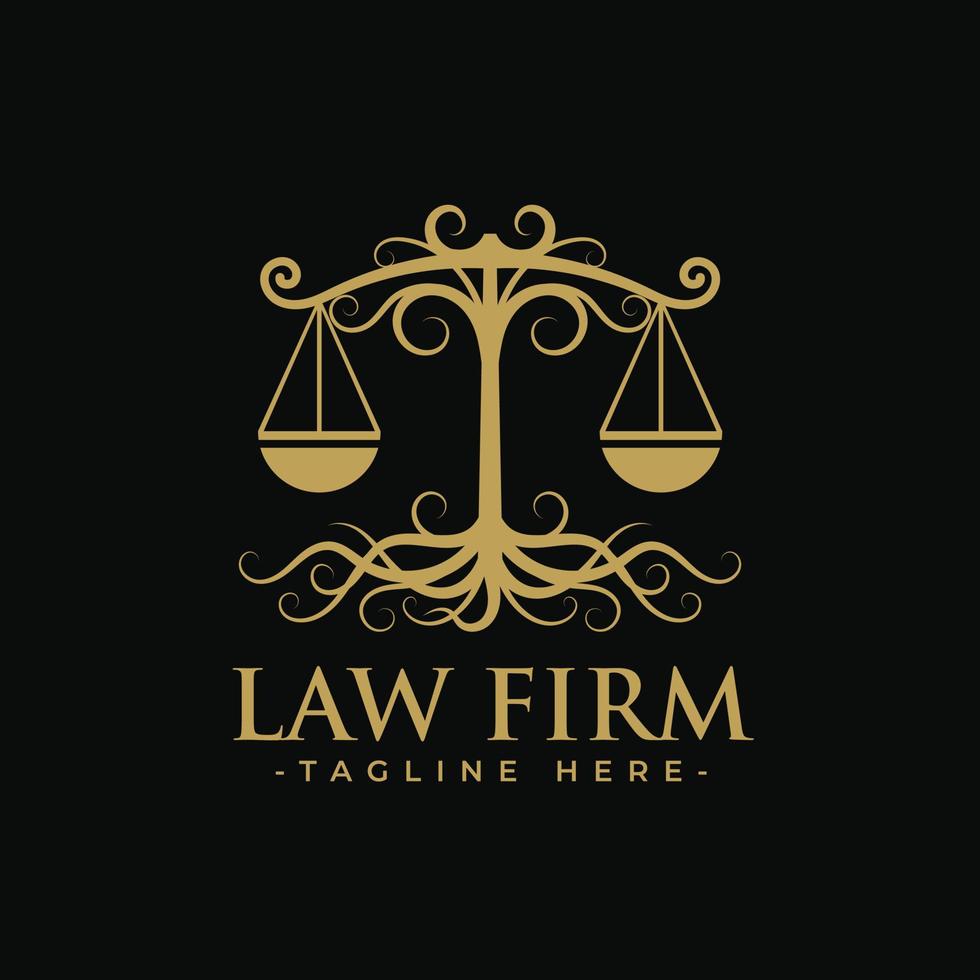 Anwaltskanzlei gold Premium-Logo-Vorlage vektor