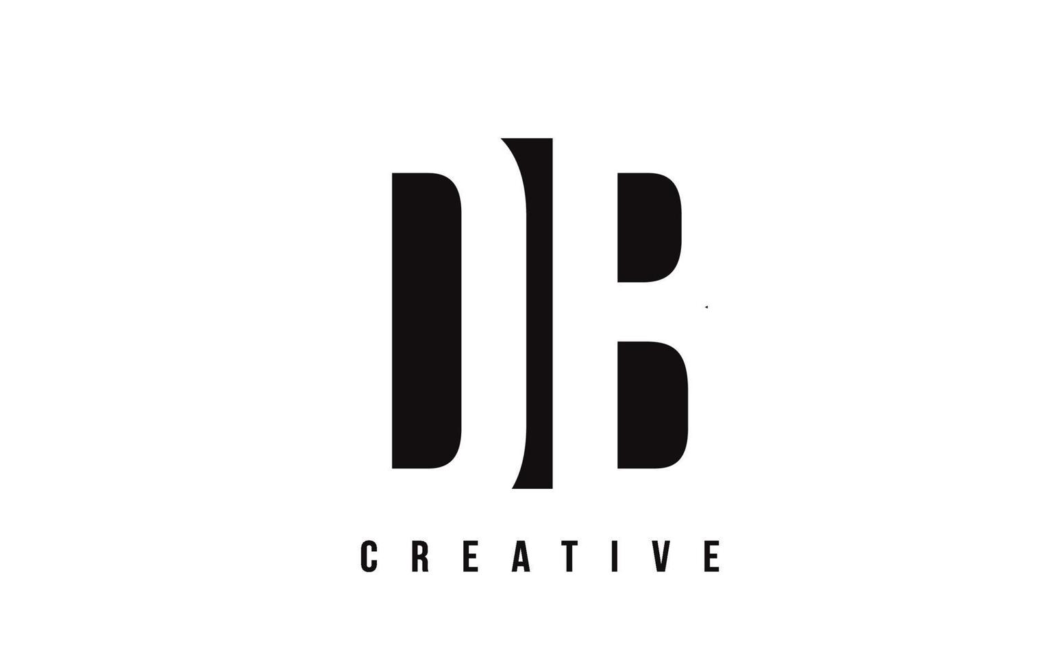 db db weißer Buchstabe Logo-Design mit schwarzem Quadrat. vektor
