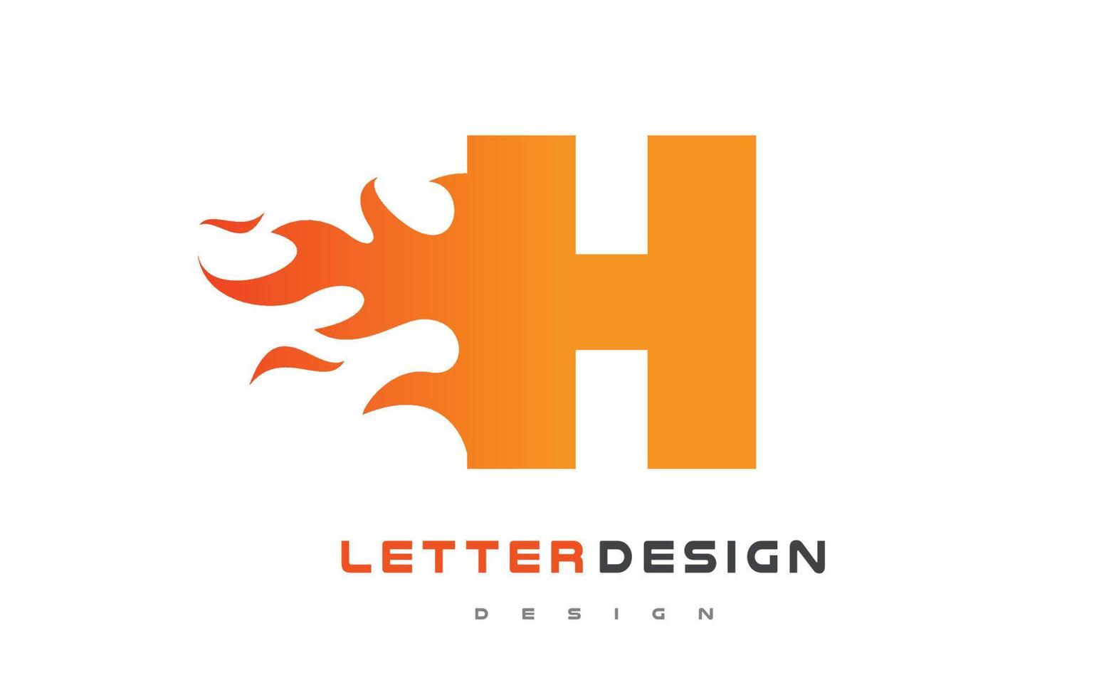 h letter flame logotyp design. brand logotyp bokstäver koncept. vektor