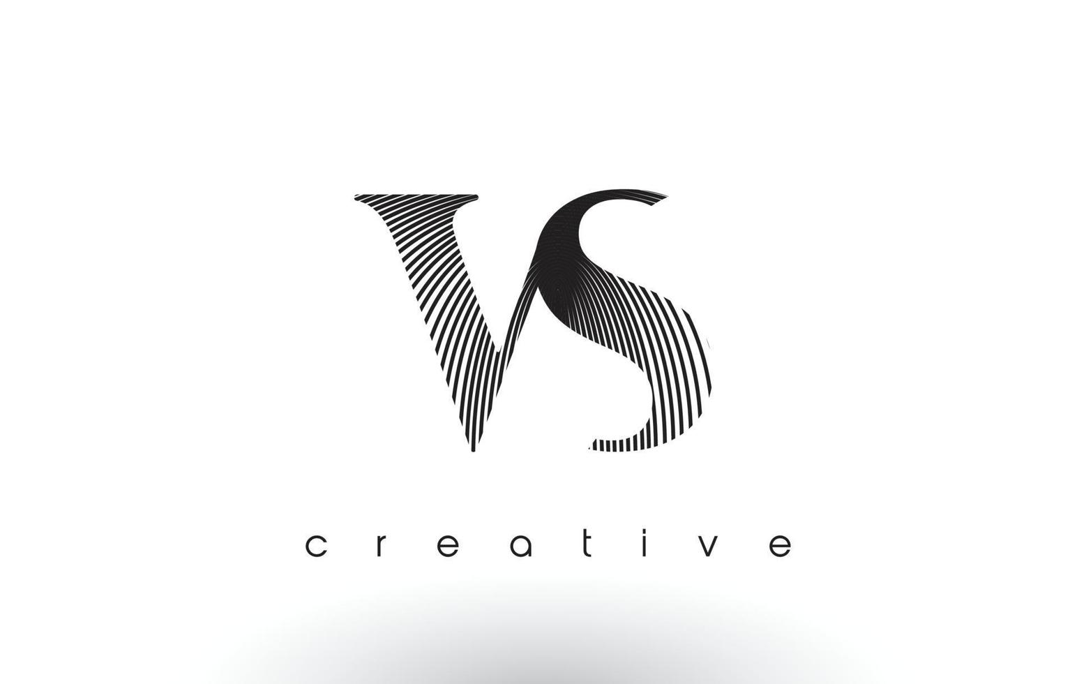 vs Logo-Design mit mehreren Linien und Schwarz-Weiß-Farben. vektor
