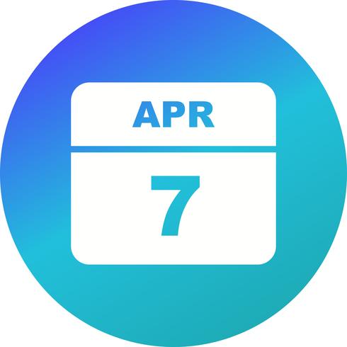 7. April Datum für einen Tagkalender vektor