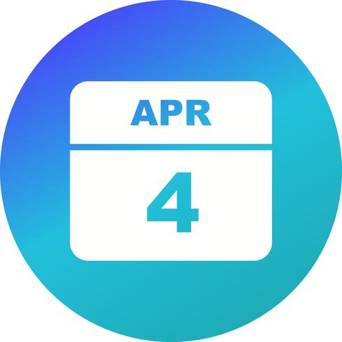 4. April Datum für einen Tagkalender vektor