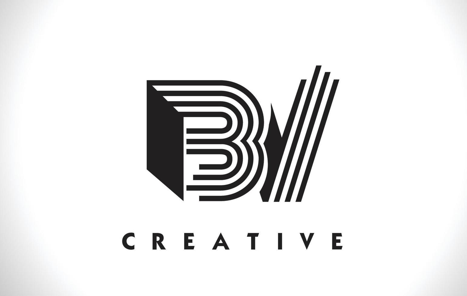 BV-Logo-Brief mit schwarzen Linien-Design. Linie Buchstabe Vektor-Illustration vektor