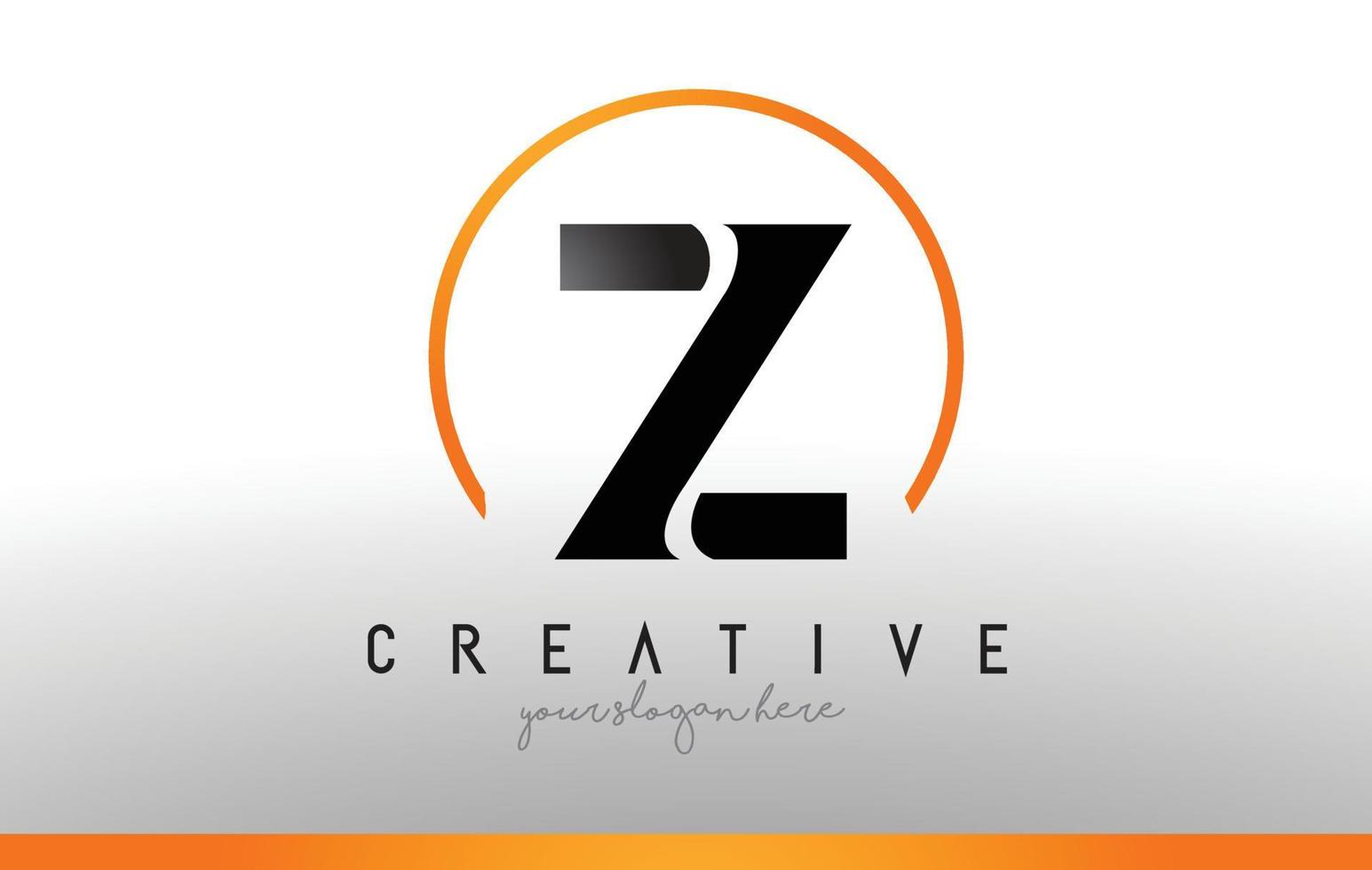 Z-Brief-Logo-Design mit schwarz-orange Farbe. coole moderne Symbolvorlage. vektor