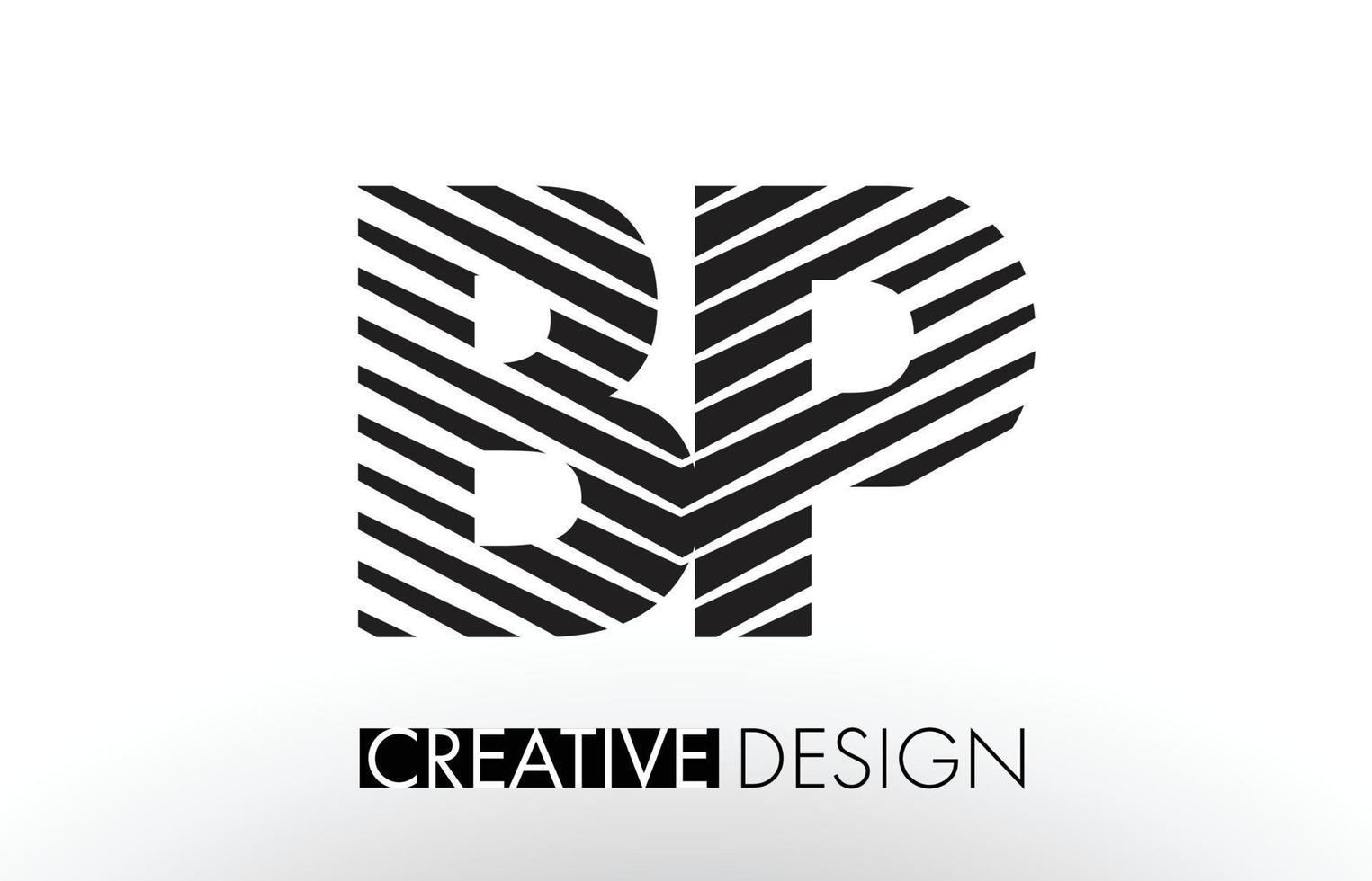 bp bp-Linien-Buchstaben-Design mit kreativem, elegantem Zebra vektor