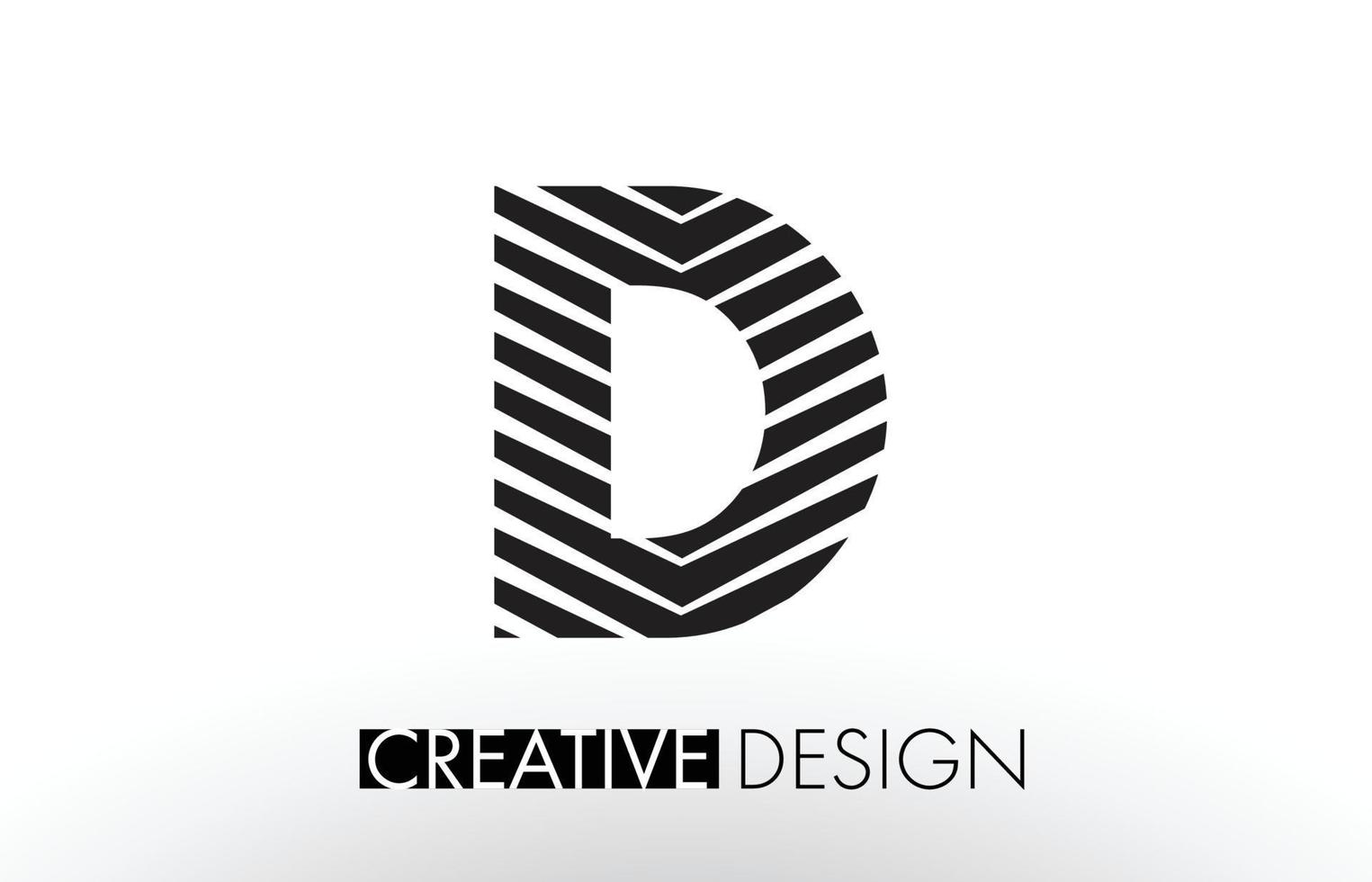 d-Linien-Buchstabendesign mit kreativem, elegantem Zebra vektor