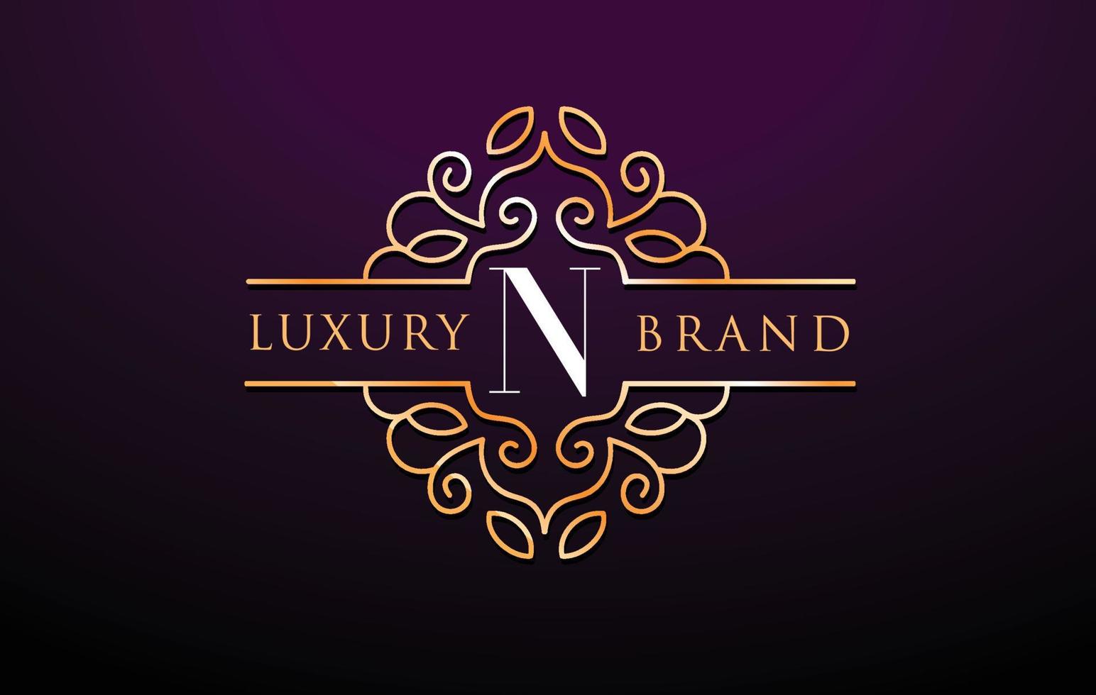 n-Brief-Logo-Luxus.Royal-Monogramm-Design vektor