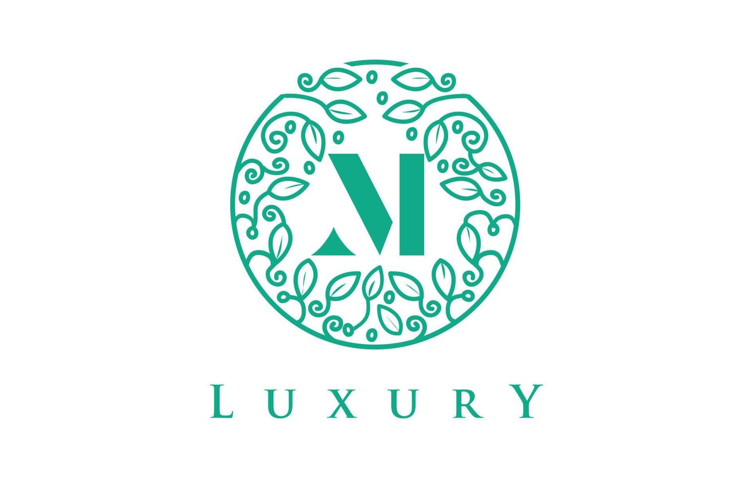 m bokstav logotyp luxury.beauty kosmetika logotyp vektor