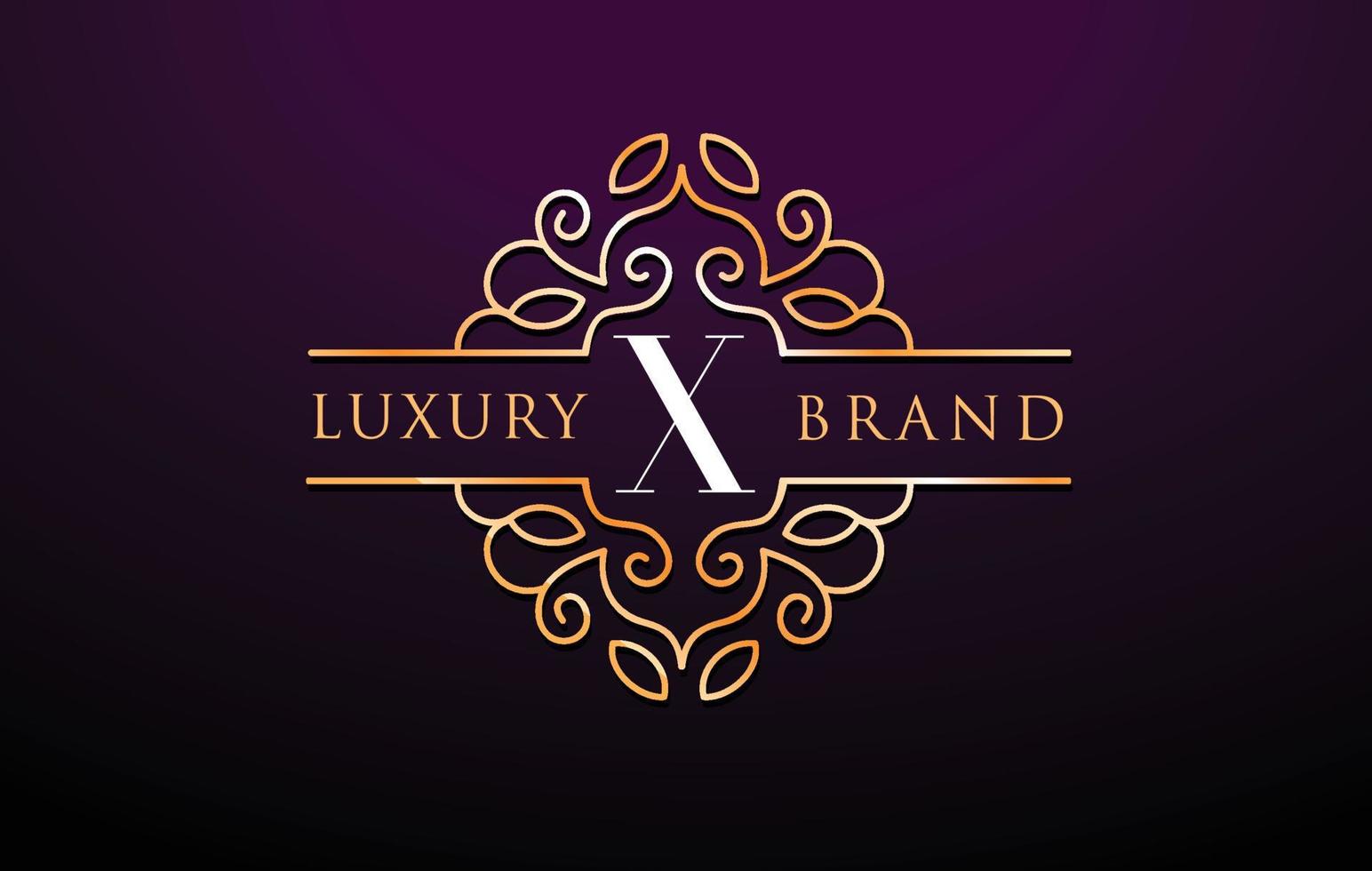 x-Buchstaben-Logo luxury.royal Monogramm-Design vektor