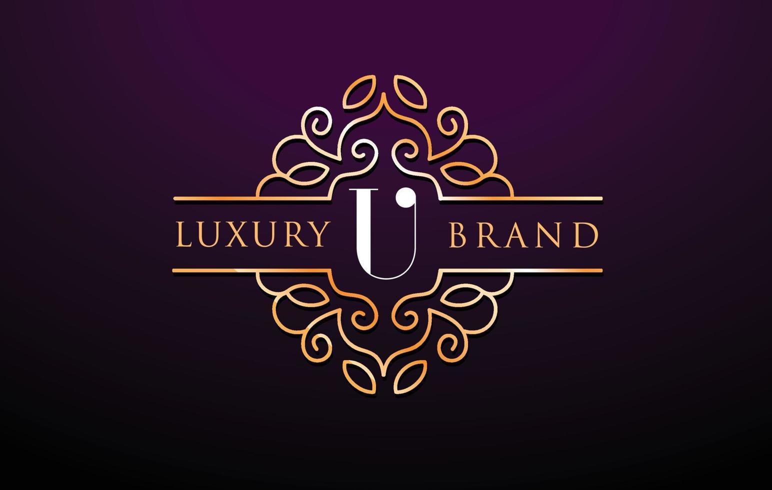 u brief logo luxus.royal monogramm design vektor