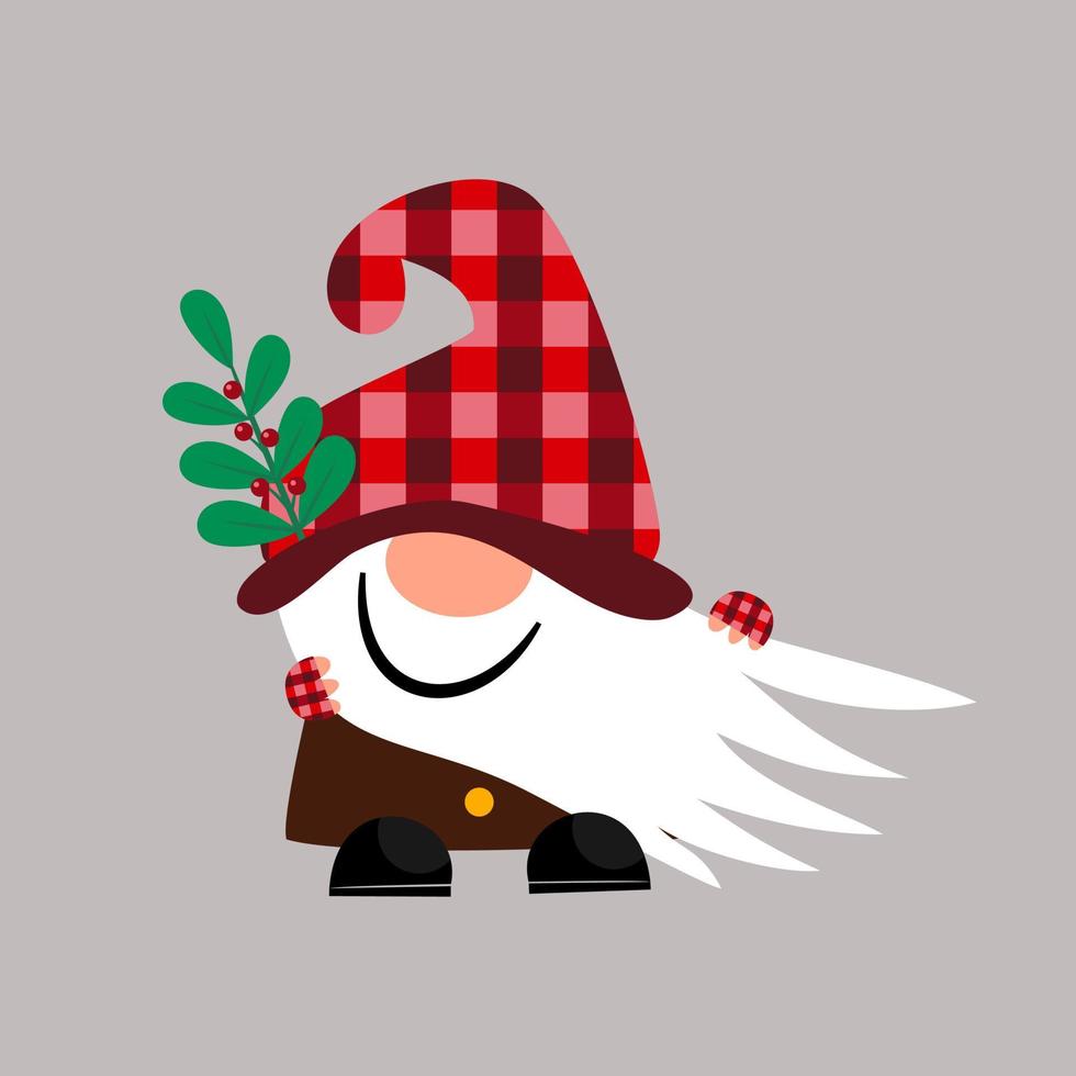 glad jul trädgård gnome karaktär vektor