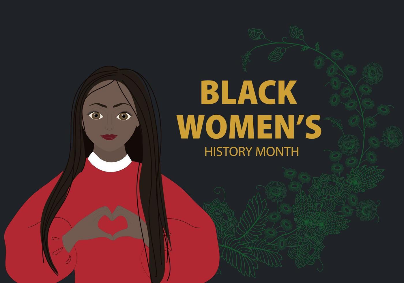 svarta kvinnors historia månad. vektor