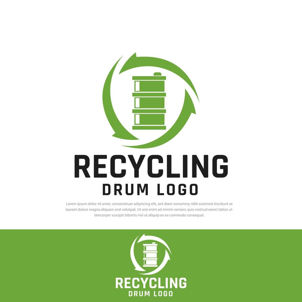 Recycling-Ölfass Logo Illustration Symbol Design, Symbol kann verwendet werden vektor