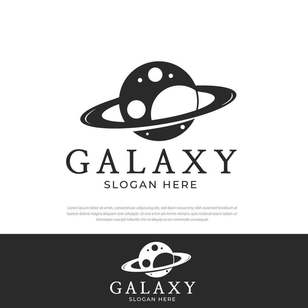 Galaxie-Logo-Design-Raum-Design-Vorlage, Planet, Symbol, Symbol, Illustration vektor