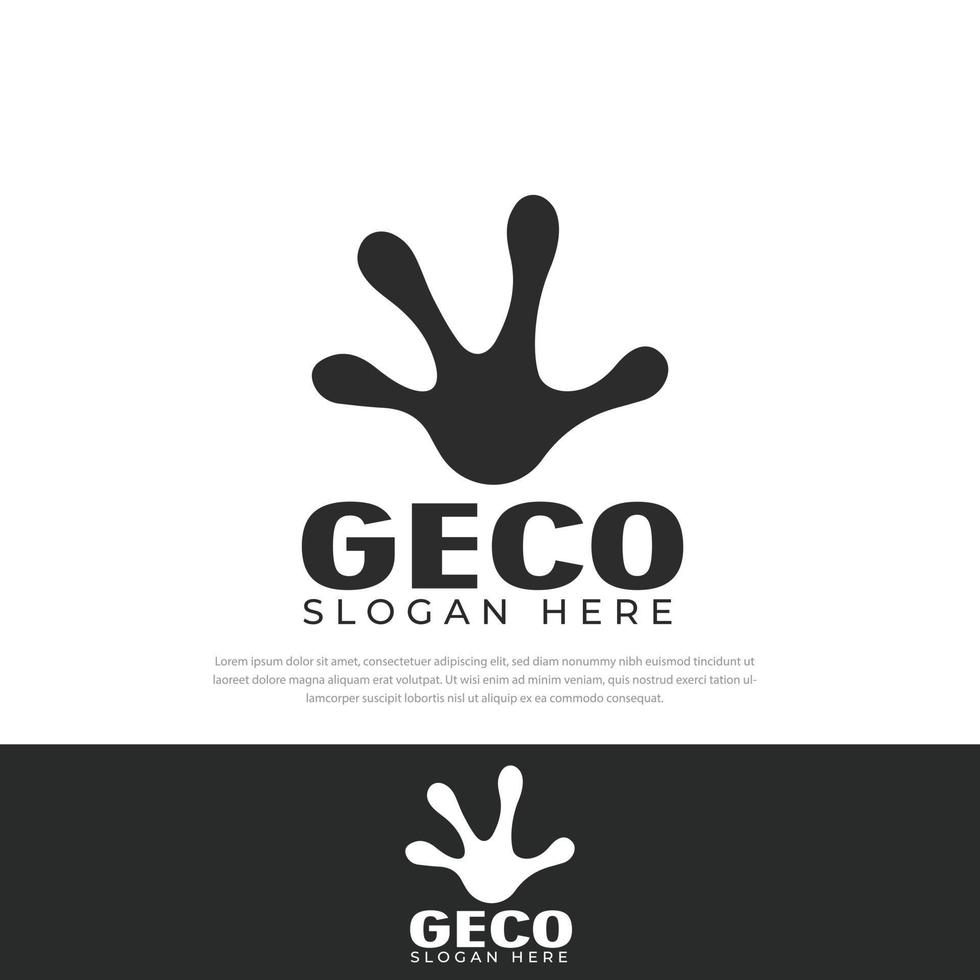 einfaches schwarzes Gecko-Bein-Logo-Design, Design-Vorlage, Symbol, Symbol, Design-Vorlage, Eidechsenpfote vektor