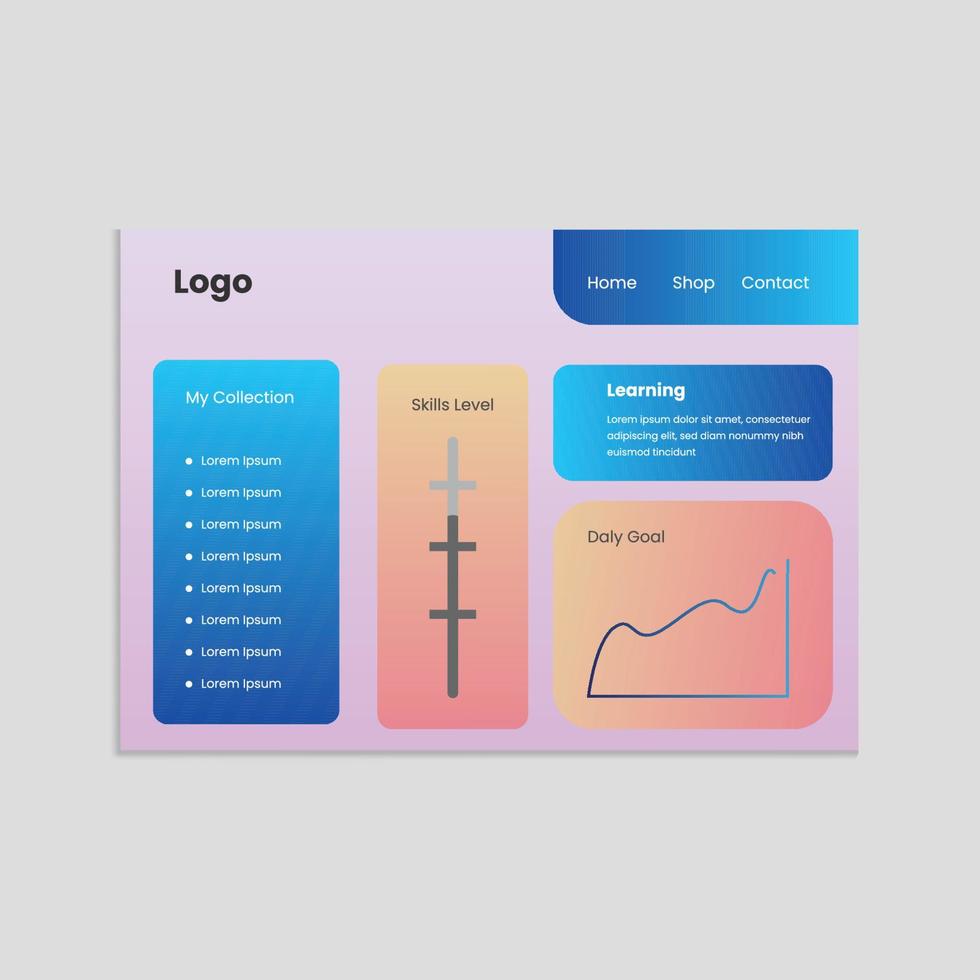 buntes Geschäft modernes Admin-Dashboard vektor