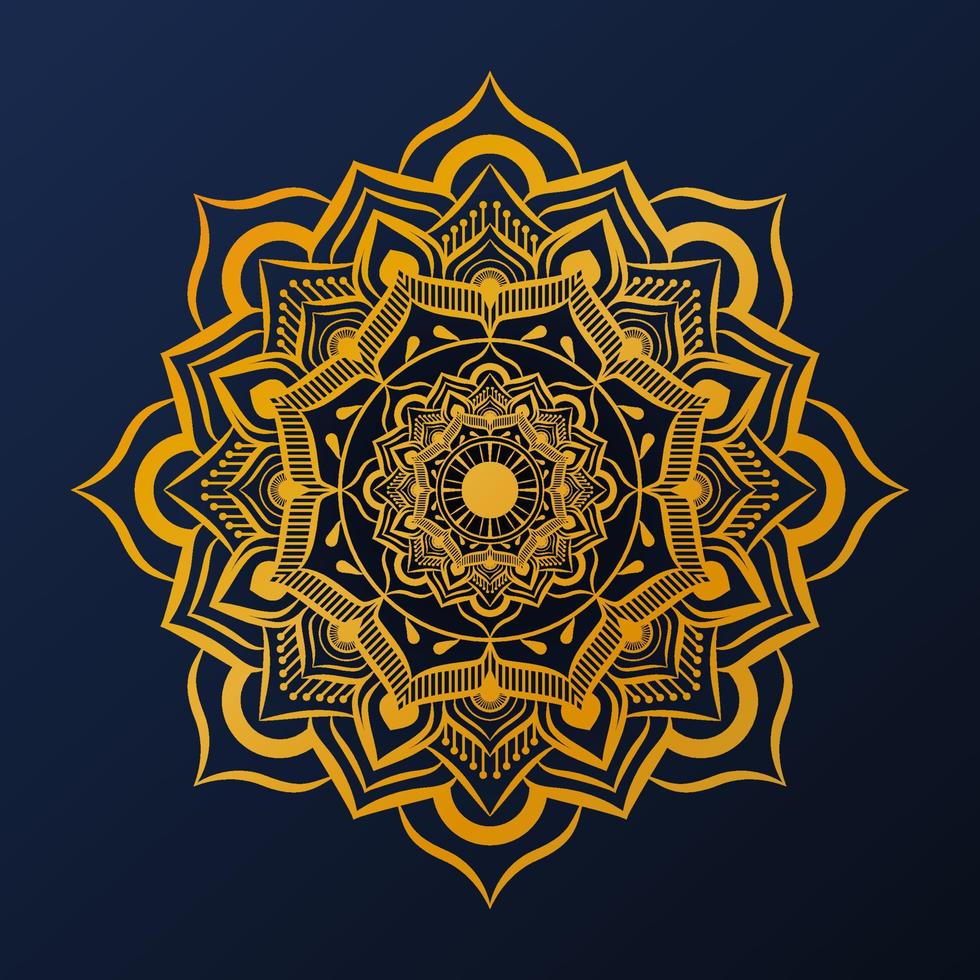 luxuriöses dekoratives goldenes Mandala-Design. arabische Dekoration im islamischen Stil vektor