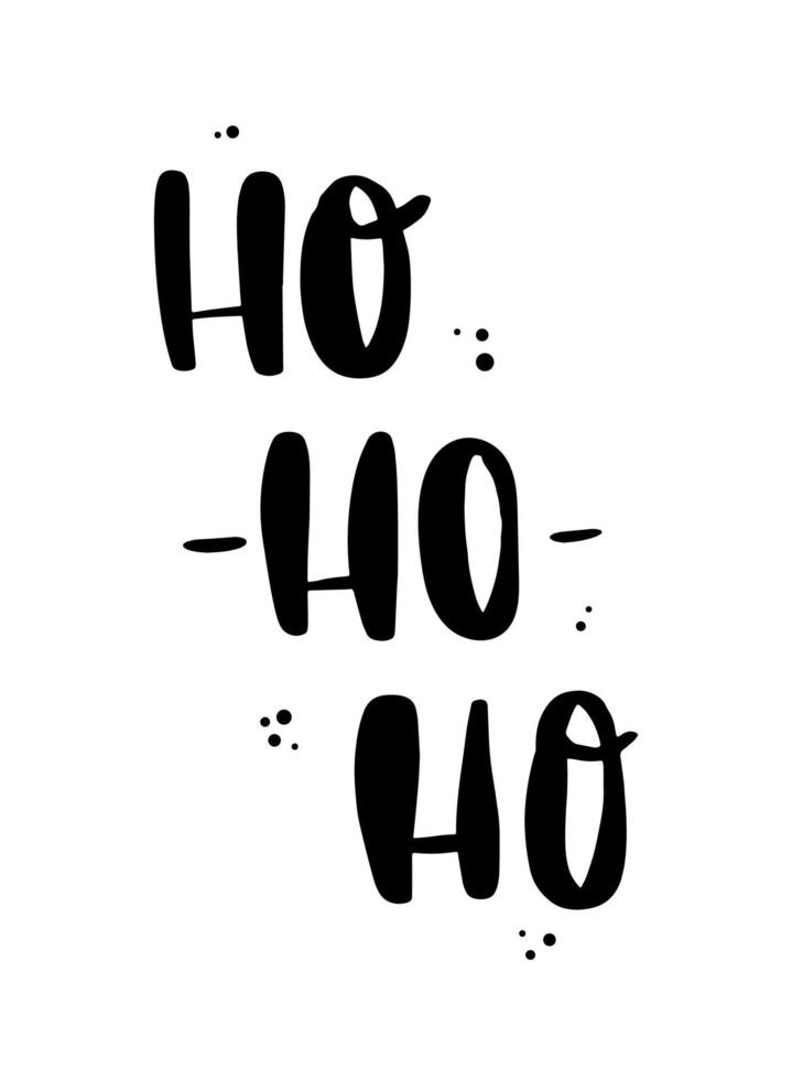 Frohe Weihnachten Schriftzug Zitat 'ho ho ho' für Grußkarten, Poster, Drucke, Einladungen, Sublimation, Aufkleber, etc. eps 10 vektor