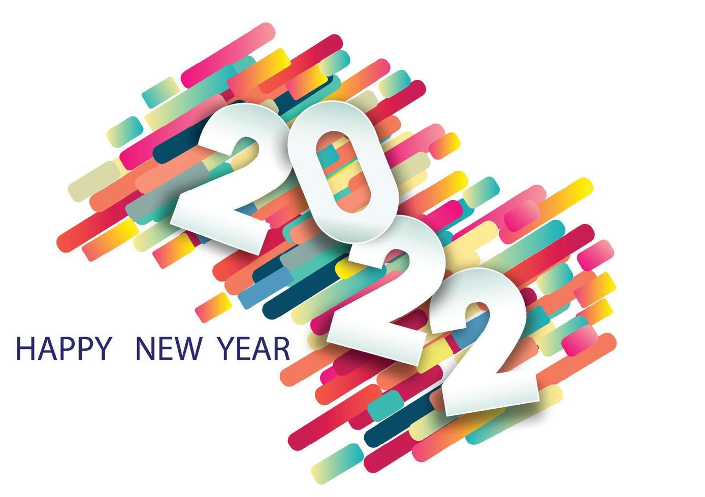 2022 gott nytt år. pappersklipp 2022 ord för nyårsfestival.kort, lycklig, vektorkoncept lyxdesign och nyårsfirande. vektor