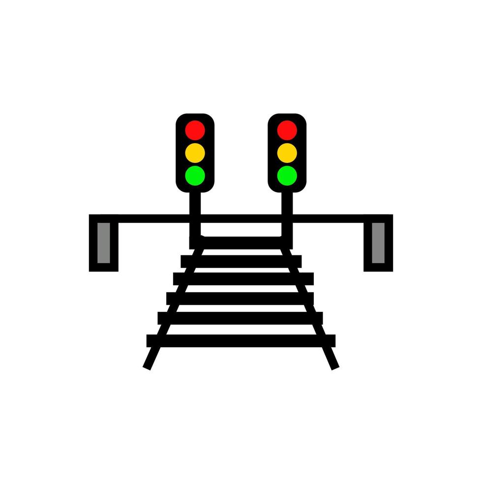 Schienenverkehrslinie Kunstsymbol, einfacher Umrissvektor vektor