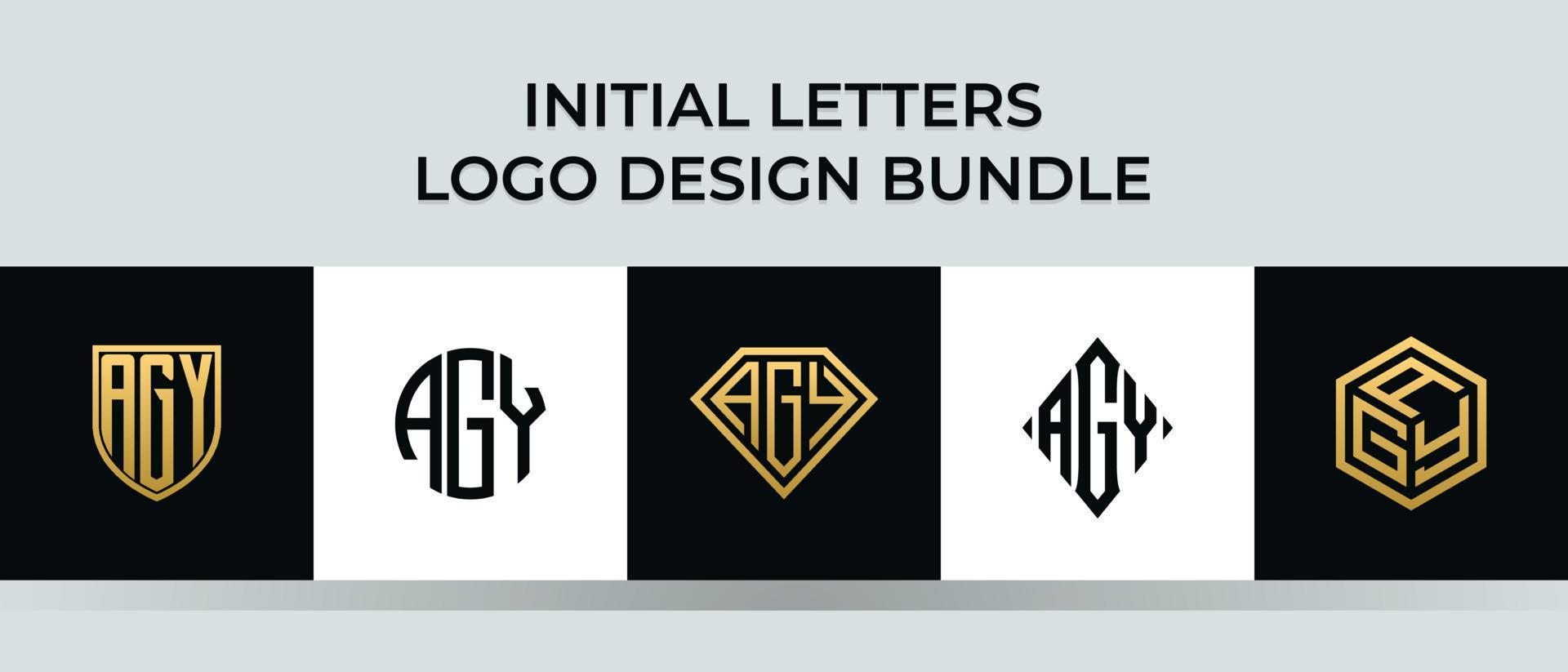 Anfangsbuchstaben agy Logo Designs Bundle vektor