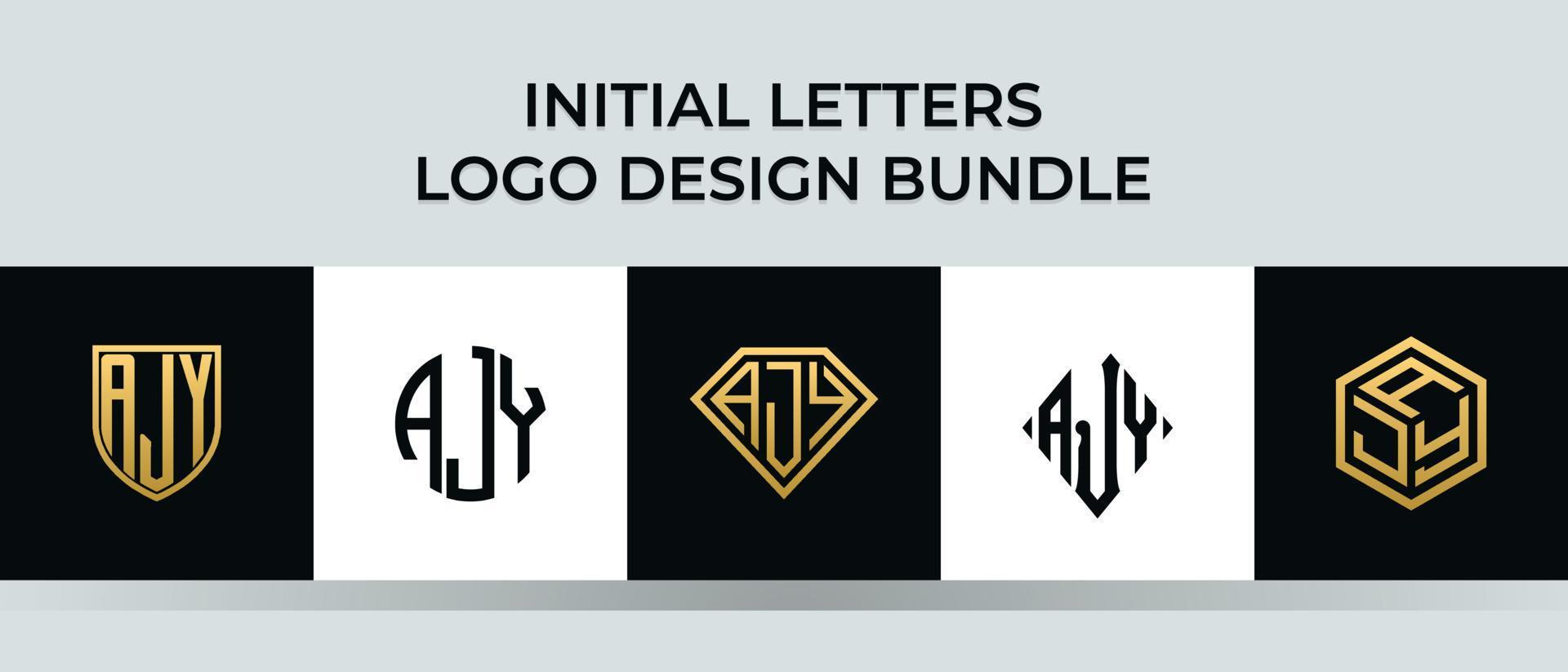 Anfangsbuchstaben ajy Logo Designs Bundle vektor