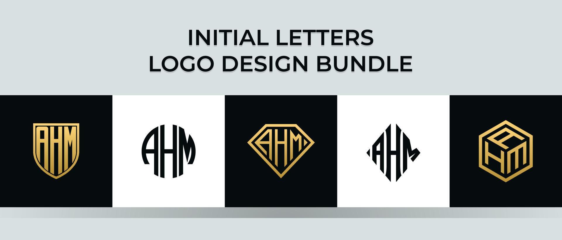 Anfangsbuchstaben ahm Logo Designs Bundle vektor