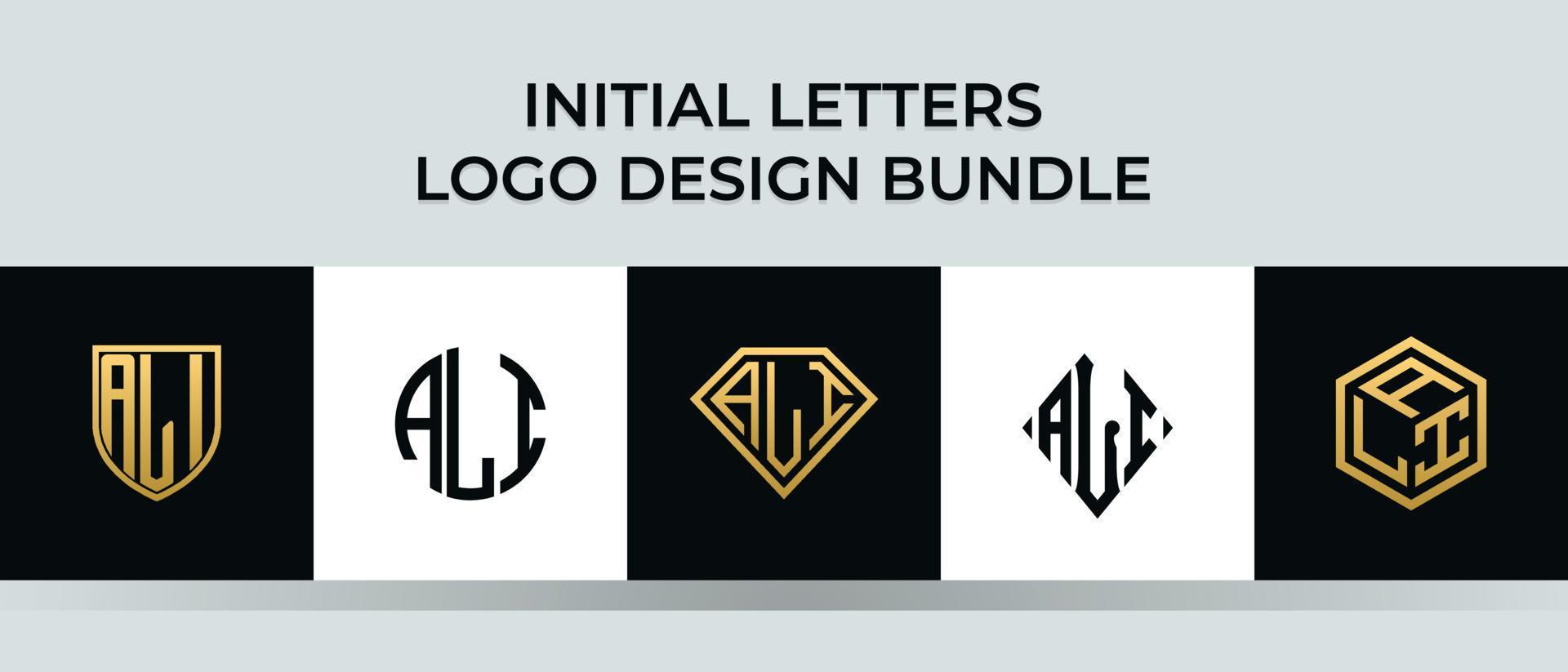 Anfangsbuchstaben Ali Logo Designs Bundle vektor