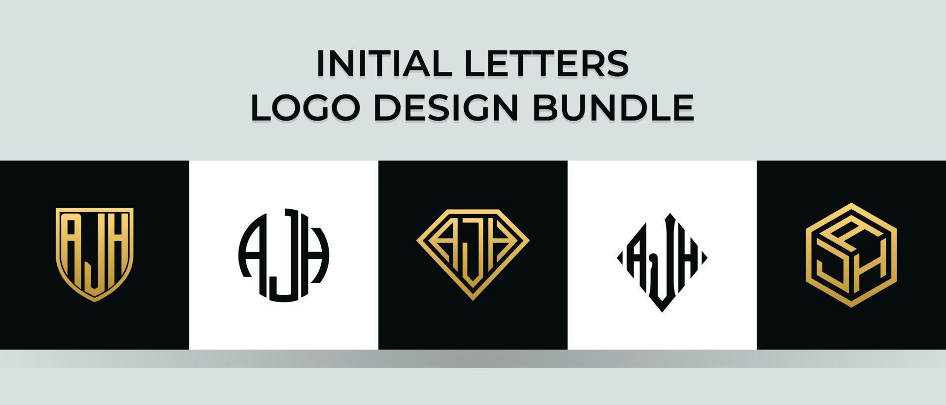 Anfangsbuchstaben ajh Logo Designs Bundle vektor