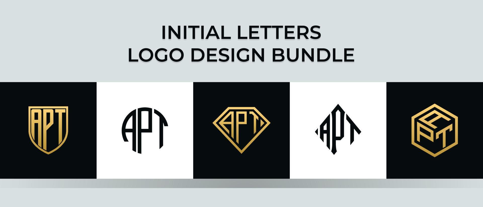 Anfangsbuchstaben passendes Logo-Design-Bundle vektor