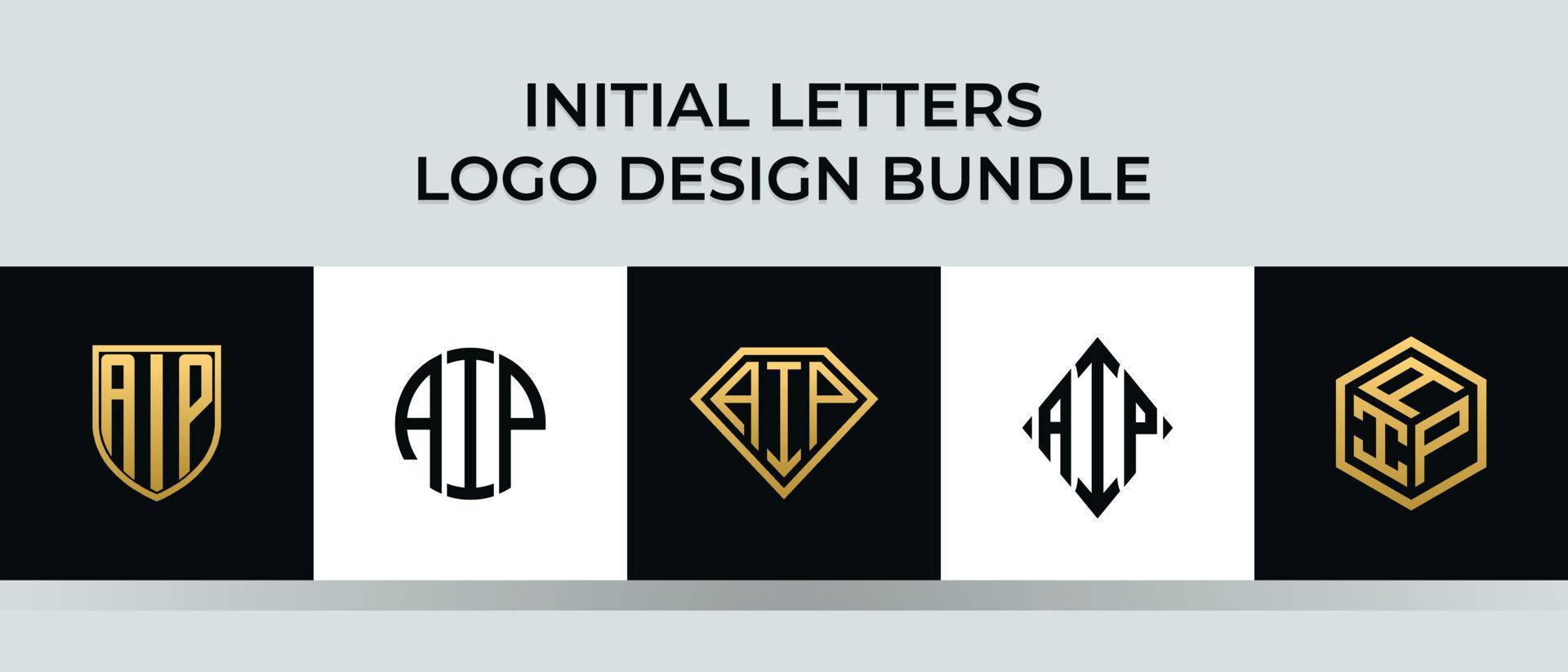 Anfangsbuchstaben aip Logo Designs Bundle vektor