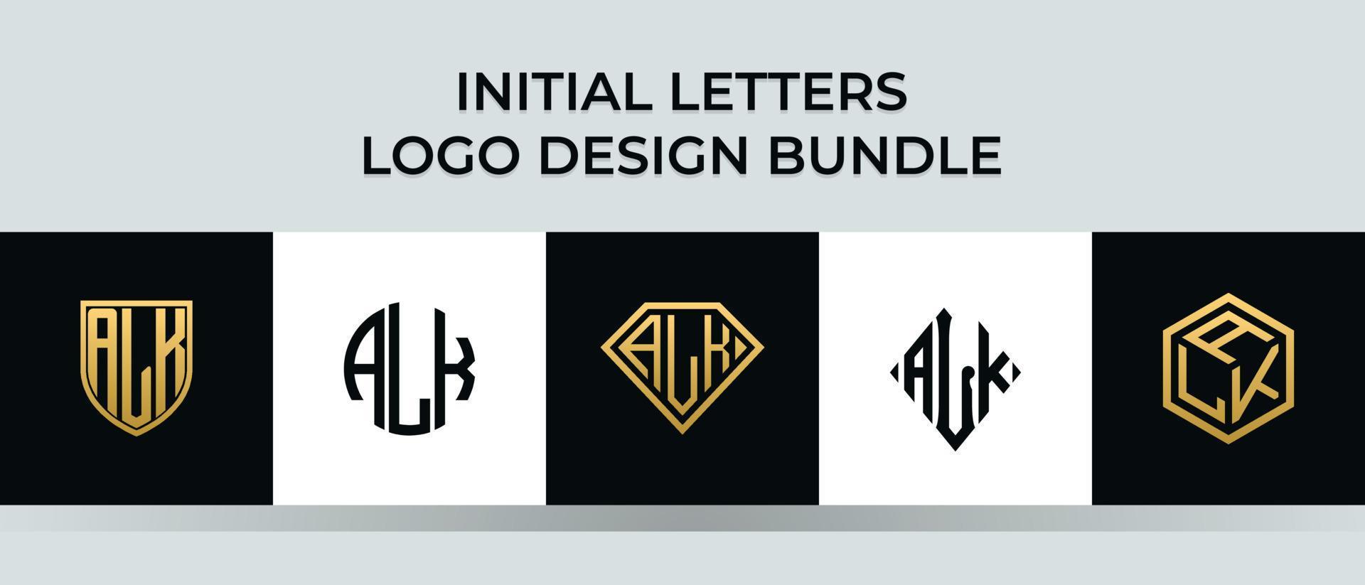 Anfangsbuchstaben alk Logo Designs Bundle vektor