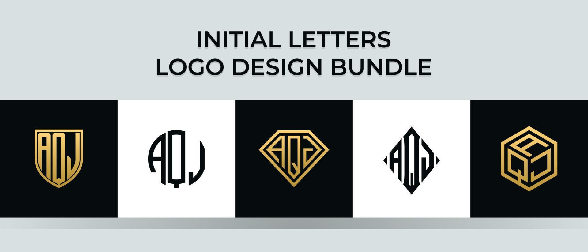 Anfangsbuchstaben aqj Logo Designs Bundle vektor