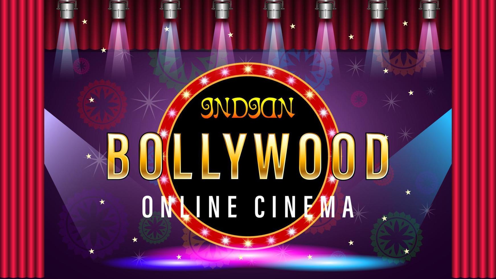 bollywood online bio teater scen vektor