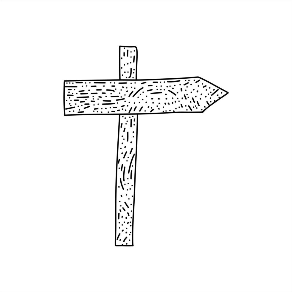 Gekritzel-Holz-Schild. Vektor-Illustration isoliert auf weiss. handgezeichnete Skizze des Holzschildes. vektor