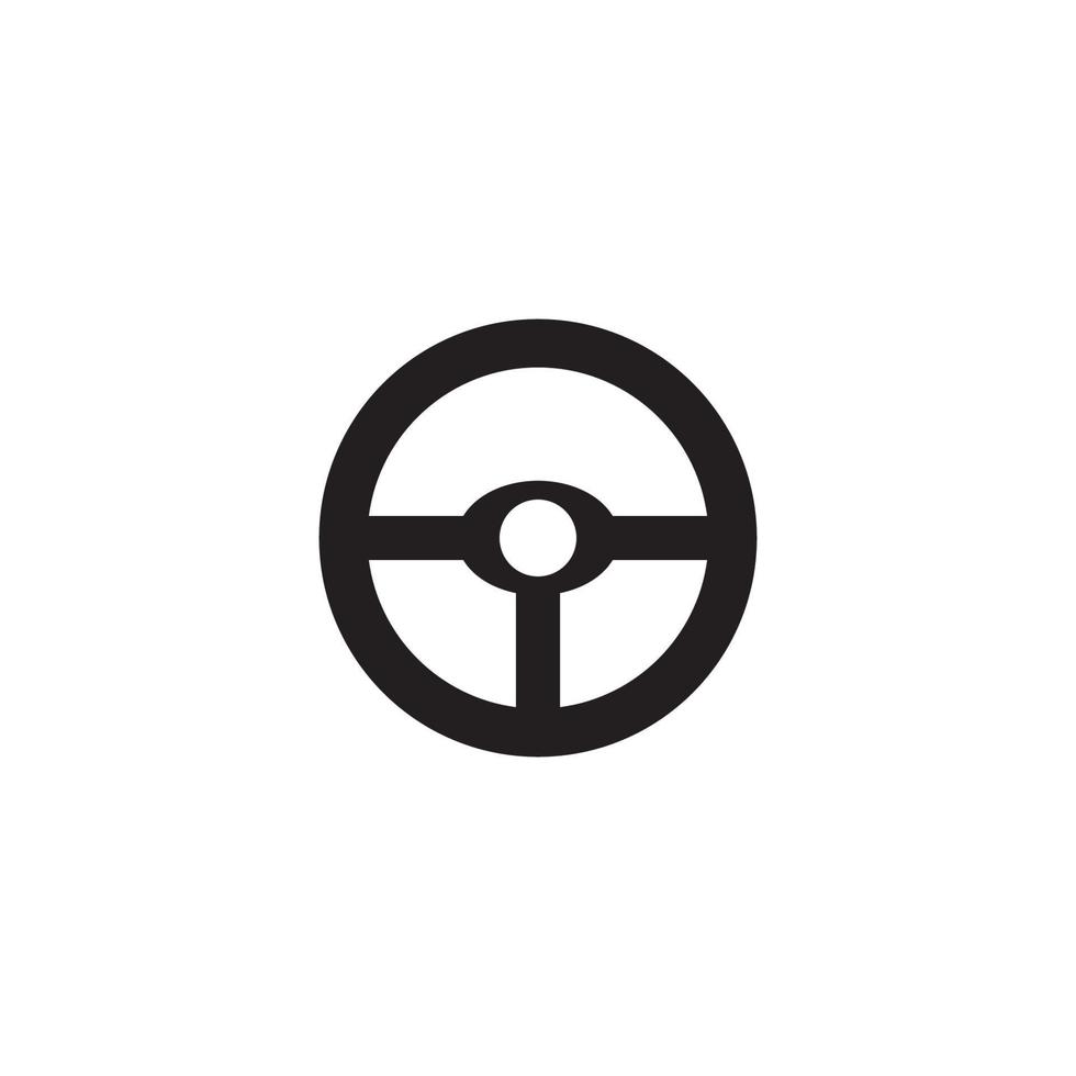 Lenkrad-Logo-Vektor-flaches Design vektor
