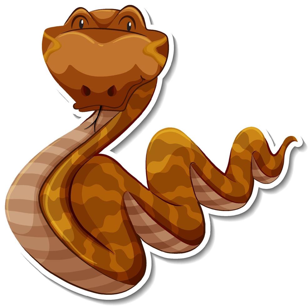 Schlangenzeichentrickfigur auf weißem Hintergrund vektor