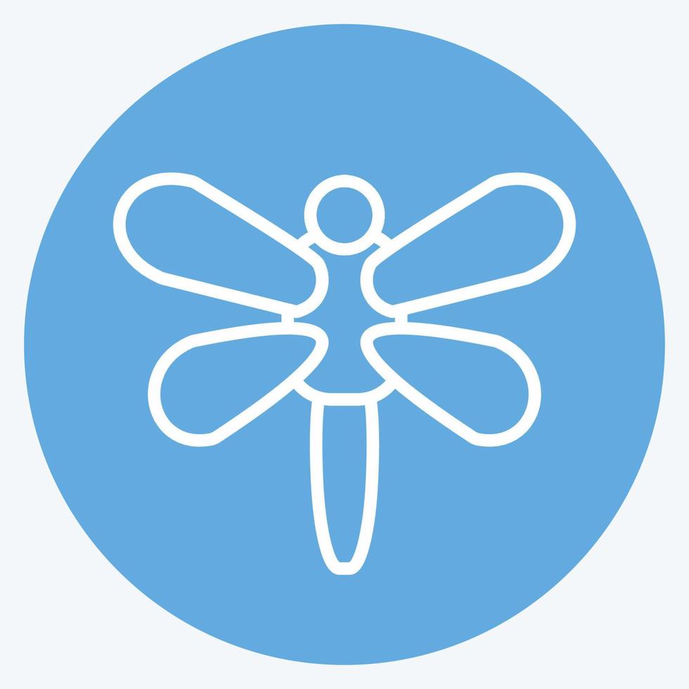 Glühwürmchen-Symbol im trendigen blauen Augen-Stil isoliert auf weichem blauem Hintergrund vektor