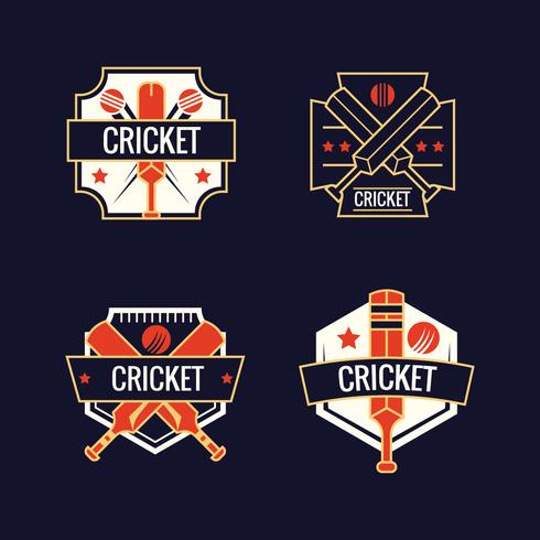 Satz von Cricket-Sport-Logos vektor