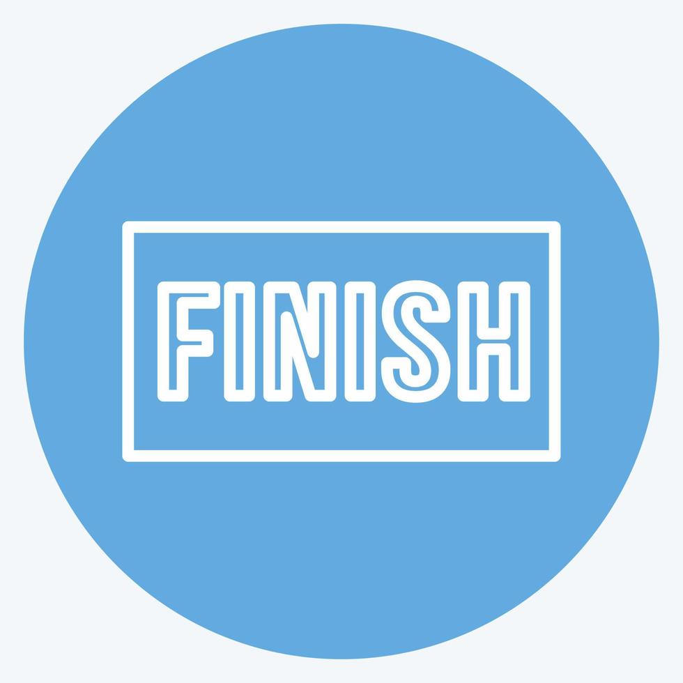 Finish-Symbol im trendigen blauen Augen-Stil vektor