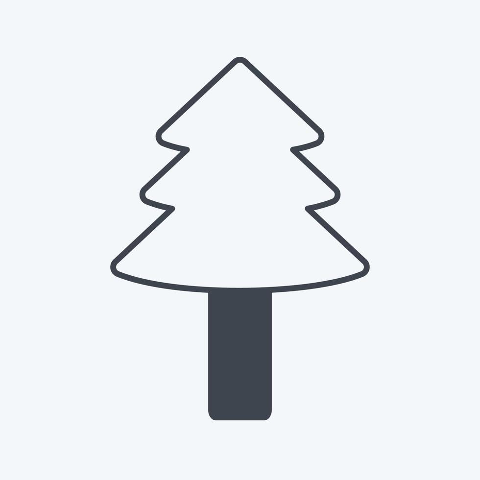 Baum-II-Symbol im trendigen Glyphen-Stil isoliert auf weichem blauem Hintergrund vektor
