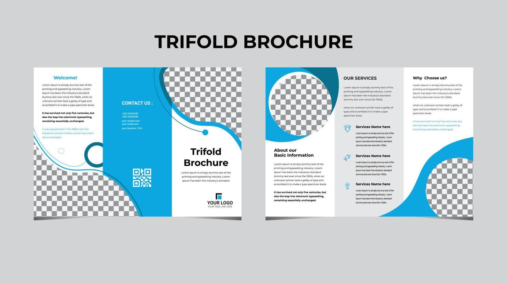 broschyrdesign, broschyrmall, kreativ trippel, trendbroschyr vektor