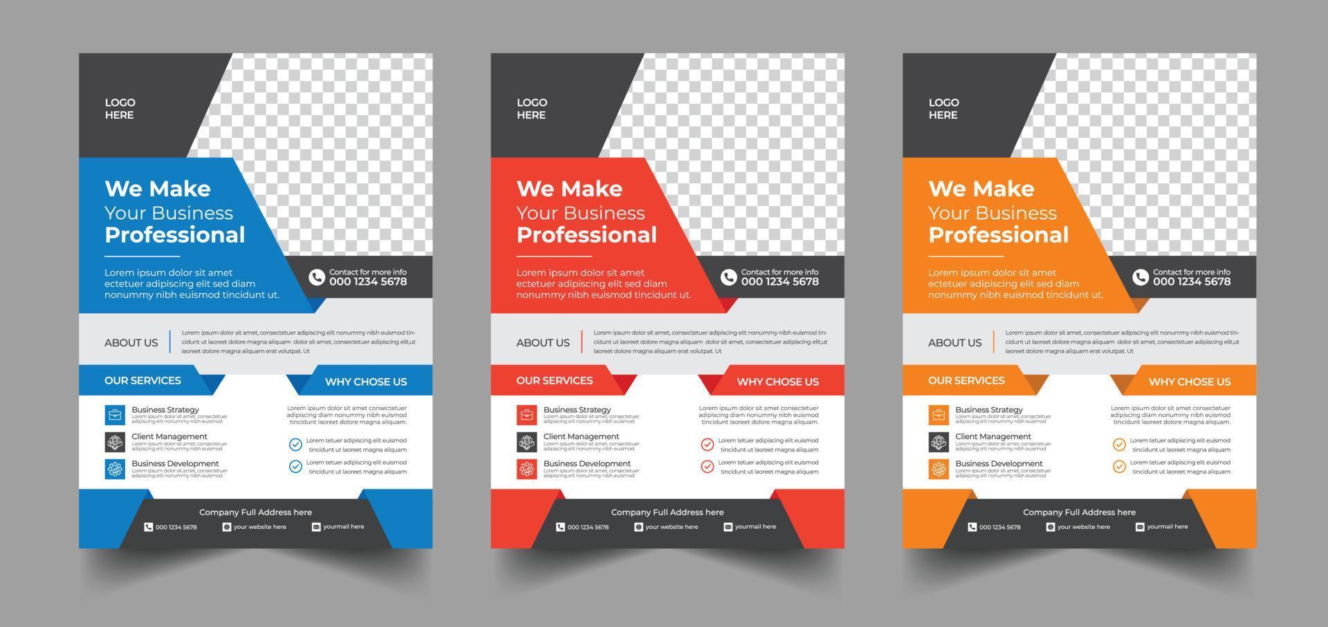 Unternehmens-Flyer-Vorlage, Business-Flyer-Design mit kreativem Look und kreativer Flyer für Unternehmen vektor