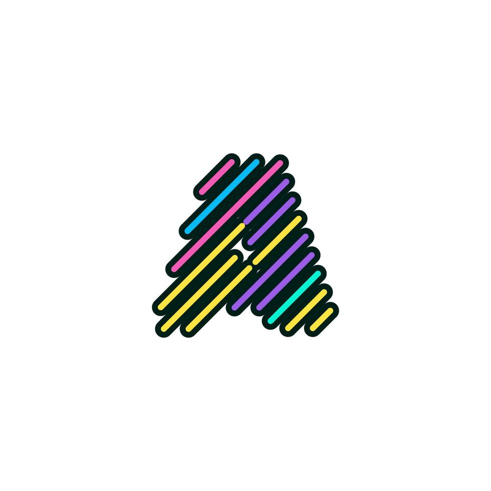 moderne farbenfrohe Design-Vorlage für das Logo eines Buchstabenelements. süße Comic-Alphabet-Symbol-Vektor-Illustration perfekt für Ihre visuelle Identität. vektor