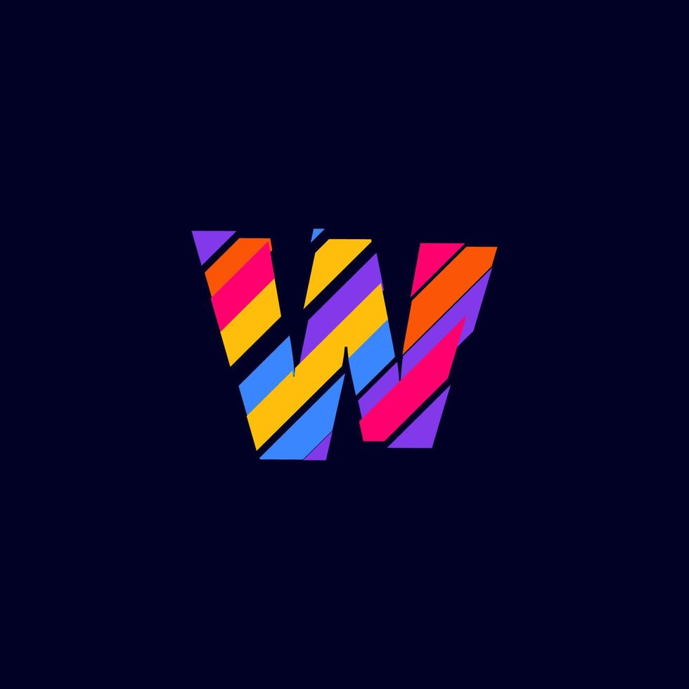 färgglada abstrakt w brev logotyp volym designmall. w teckensnittsikon vektorillustration perfekt för din visuella identitet. vektor