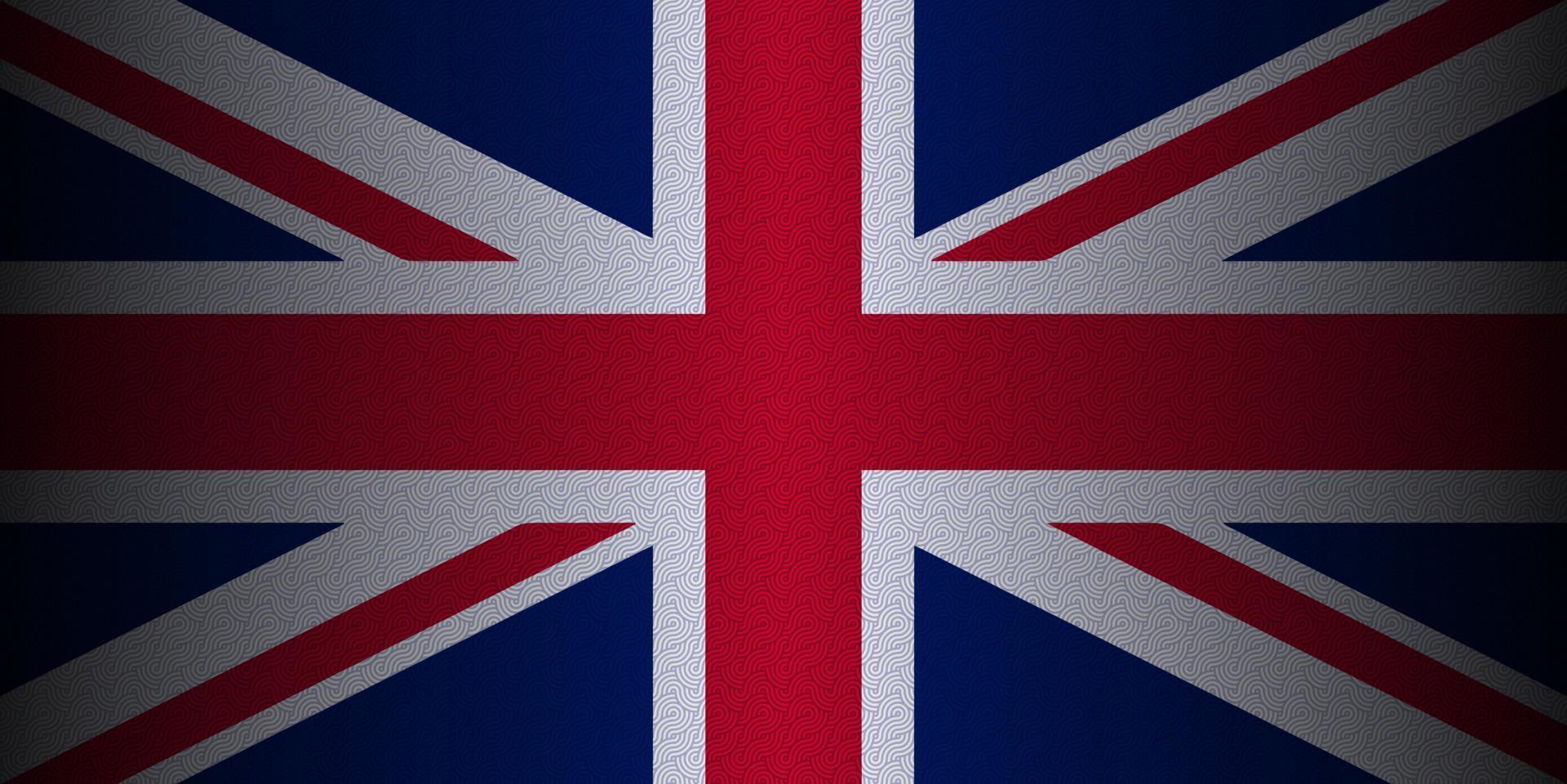 die nationalflagge des vereinigten königreichs uk. Großbritannien Flagge Wallpaper. Wellenmustervektor und Schattenverlaufsstil. vektor