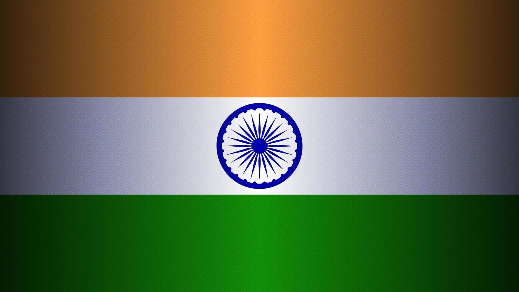 die Nationalflagge von Indien. Nationalflagge Wallpaper mit Wellenmuster im Hintergrund vektor