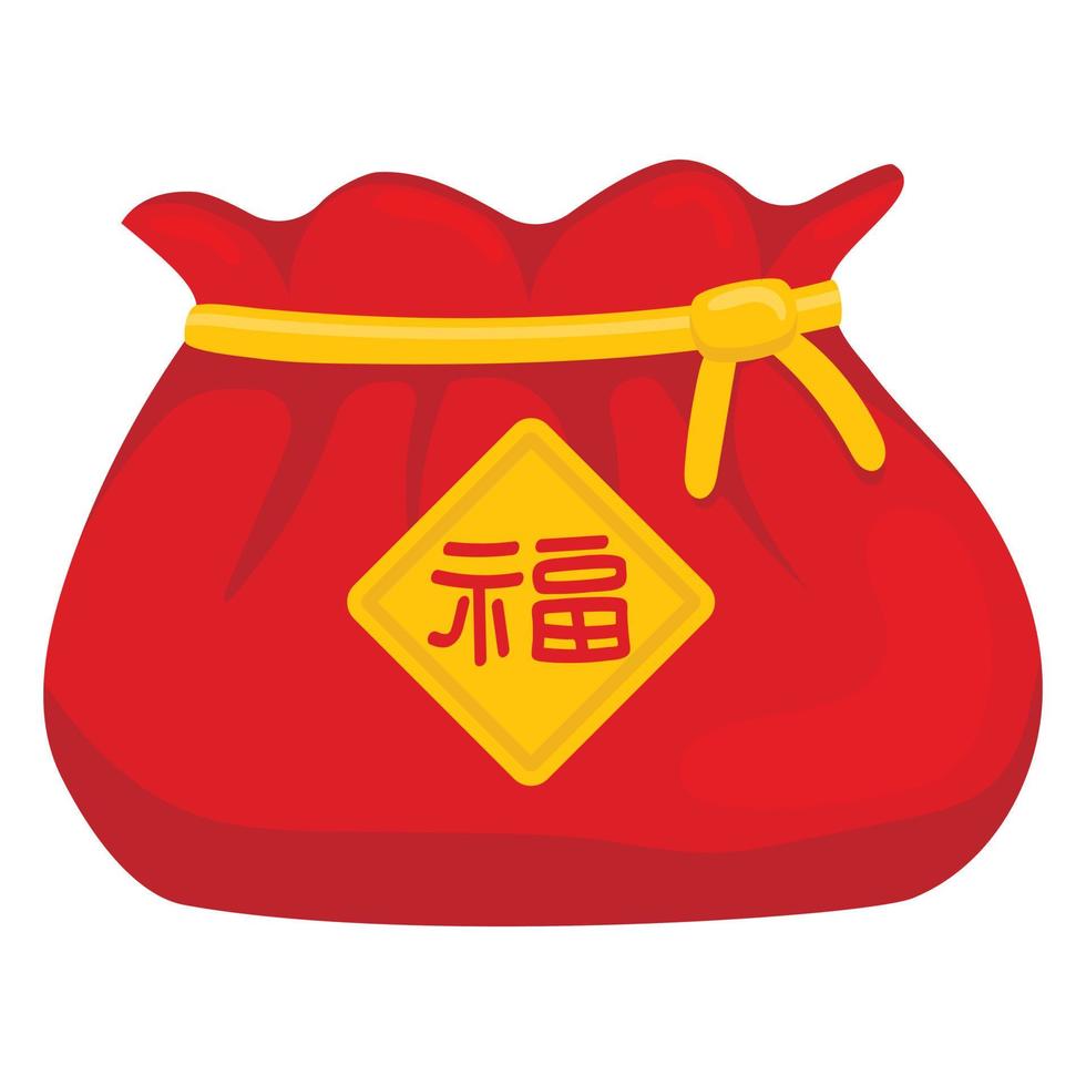 röd stor kinesisk lyckoväska vektor